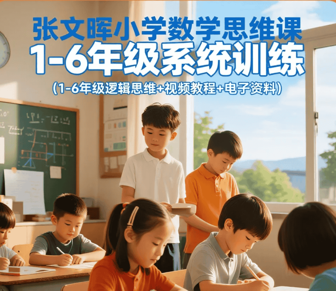 【课程】张文晖小学数学思维课｜1-6年级系统训练（1-6年级逻辑思维+视频教程+电子资料） [60.3GB]